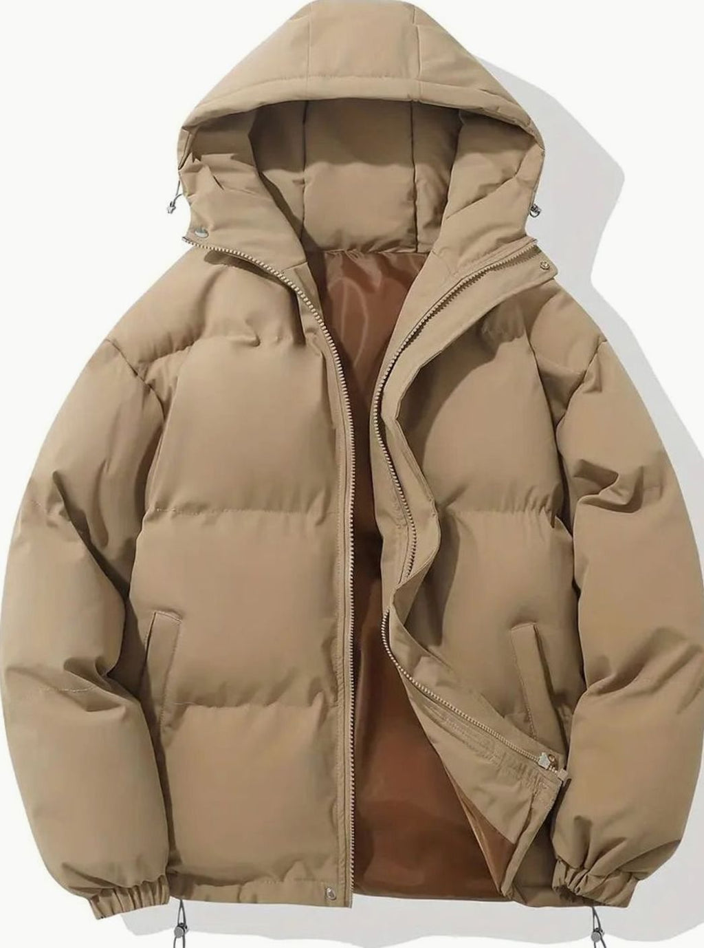 Espalda del chaquetón acolchado con capucha para mujer
