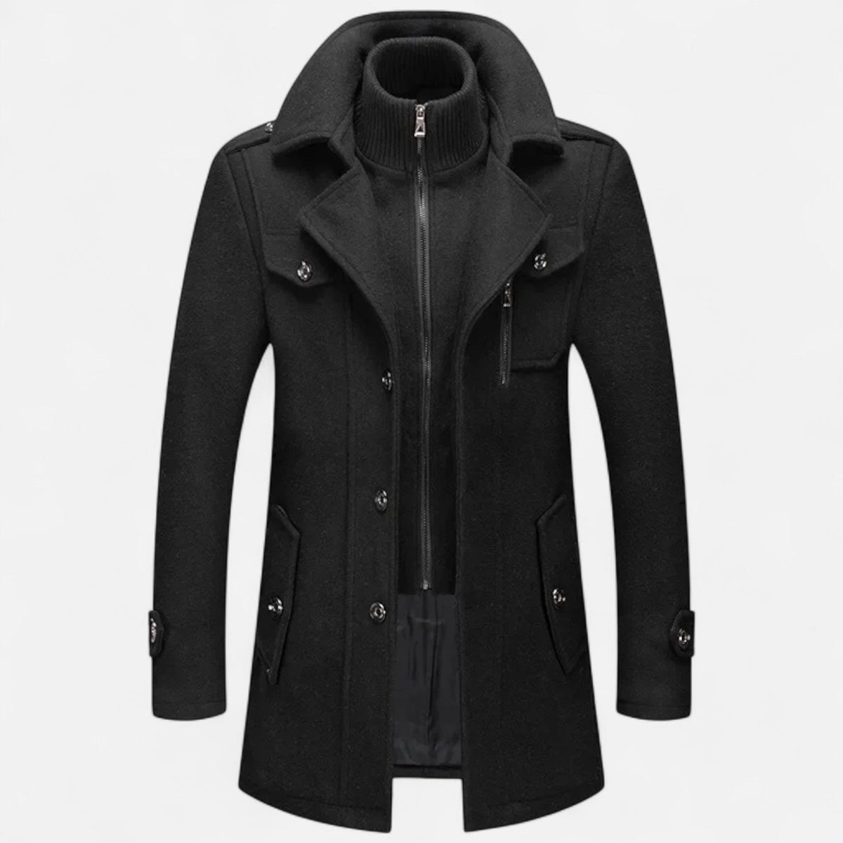 Fernando | Abrigo de Invierno de Lana con Cuello Doble para Hombre - Noa Lagos