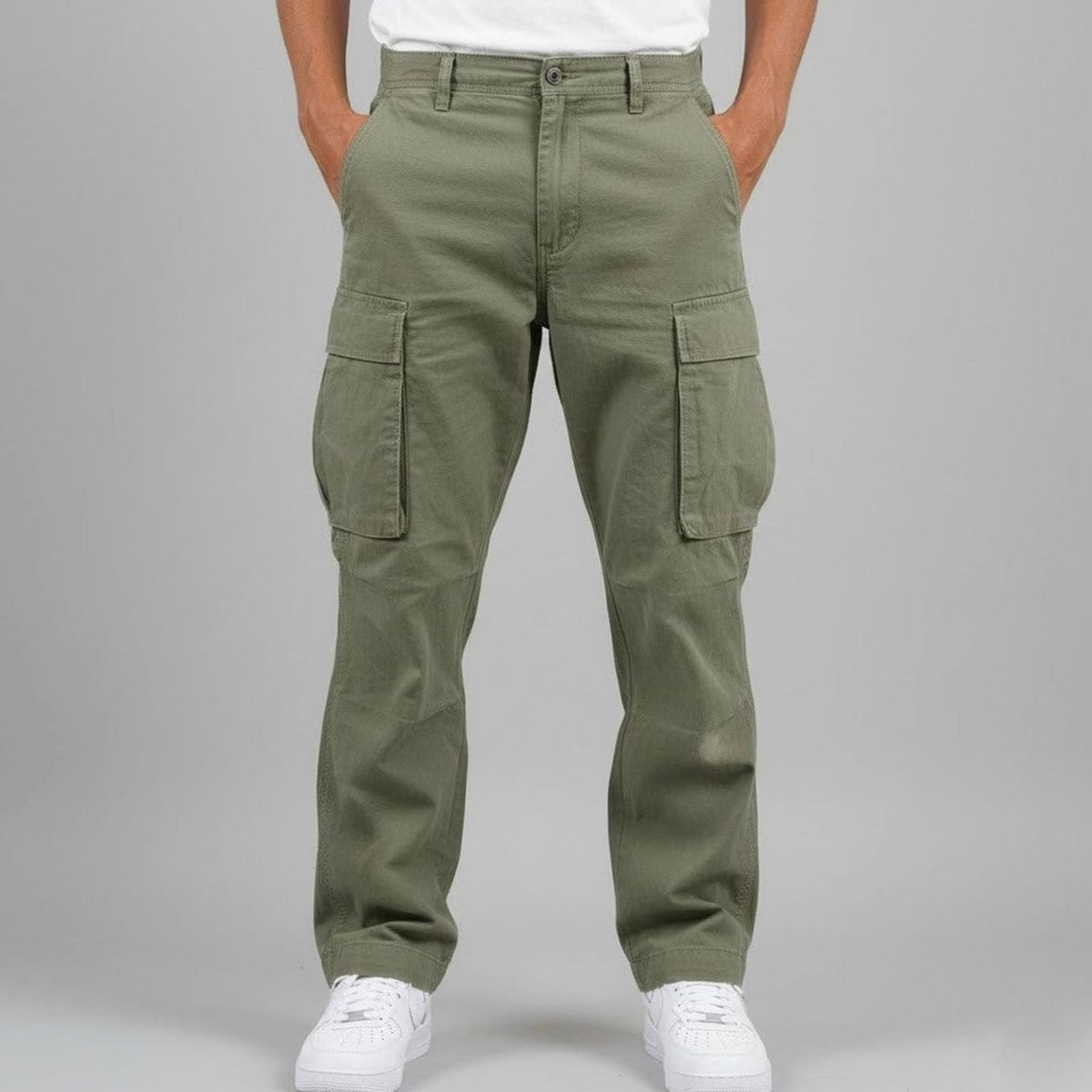 Pantalón cargo Kaden en verde oscuro, estilo streetwear masculino