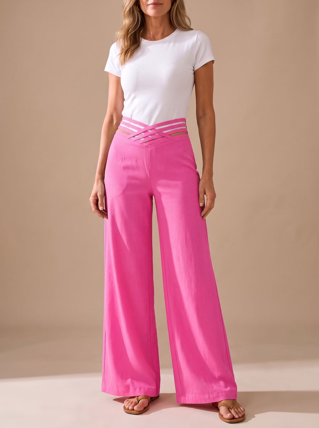 Pantalón ancho de talle alto en distintos colores disponibles