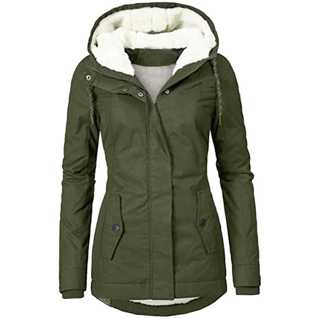 Parka Nordia con cremallera y bajo curvado, ideal para looks de otoño e invierno