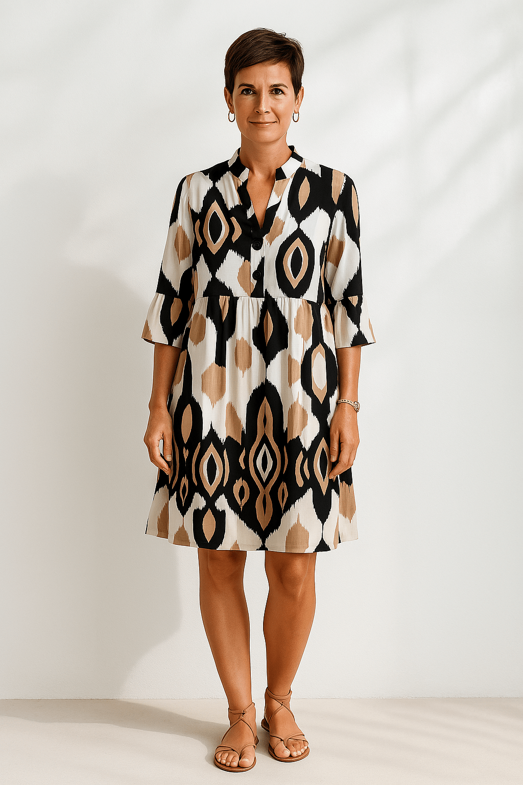 Sofía | Moderno Vestido de Verano con Estampado Abstracto para Mujer - Noa Lagos