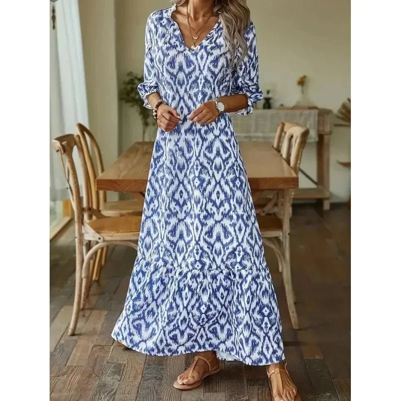 Sofia | Vestido Largo Midi de Verano con Escote en V para Mujer - Noa Lagos